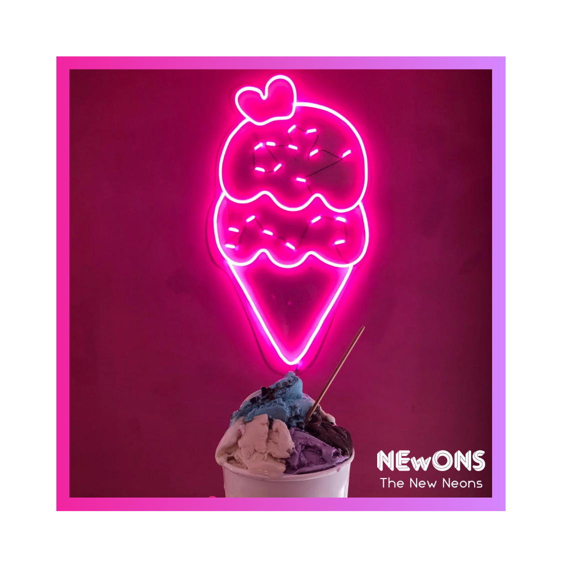Soft Ice cream - handmade neon sign